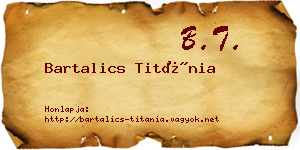 Bartalics Titánia névjegykártya
